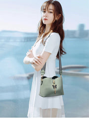 Fitshinling PU Women's Bag Butterfly Pendant Purse Female Faux Leather