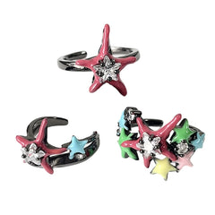 Star Crystal Zircon Ring Girls Travel Accessory Gift
