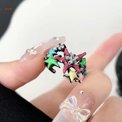 Star Crystal Zircon Ring Girls Travel Accessory Gift