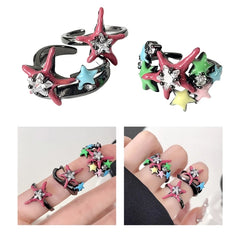 Star Crystal Zircon Ring Girls Travel Accessory Gift