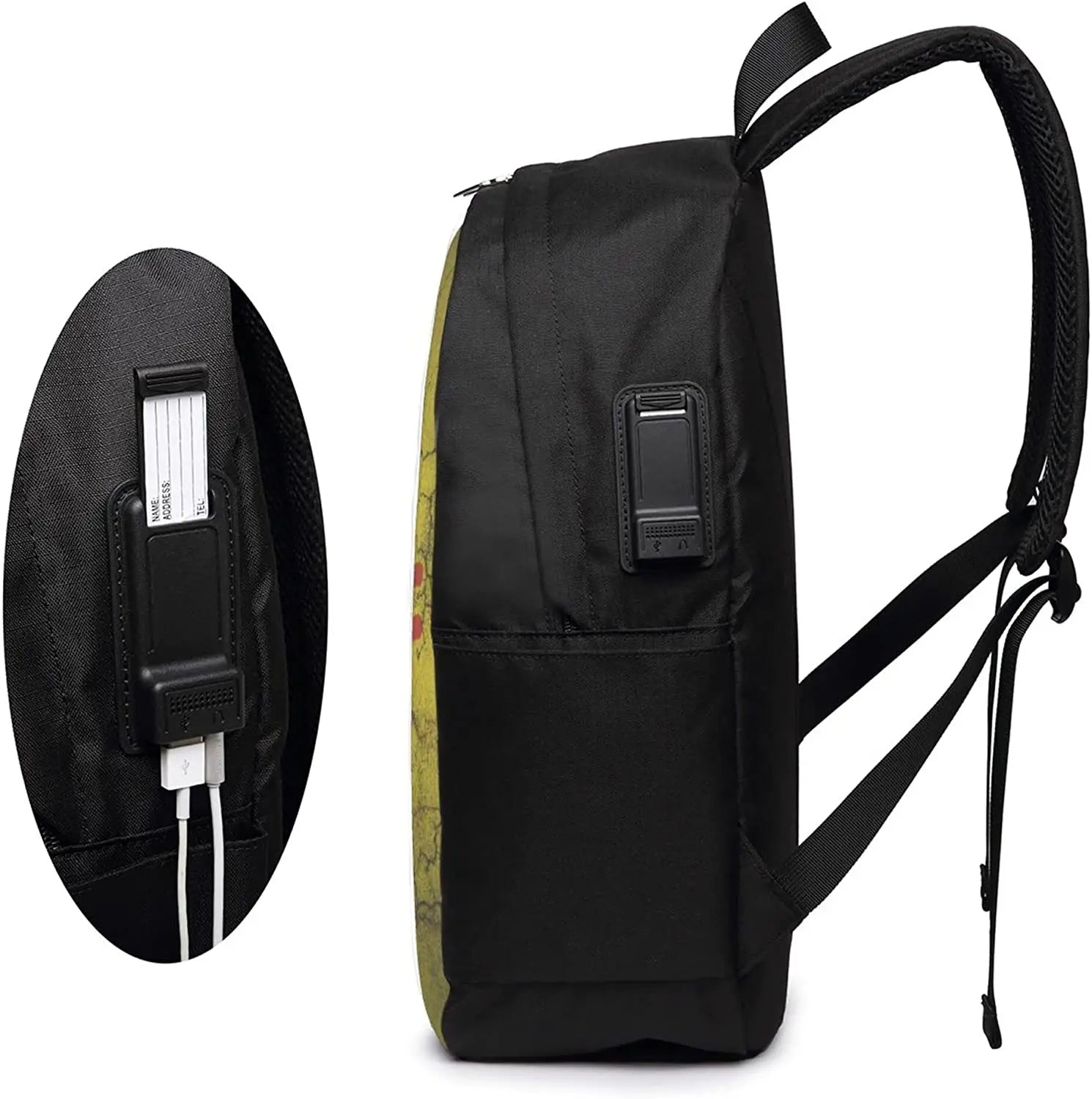 Mexico Flag Backpack Travel Laptop College Book Bag USB Port