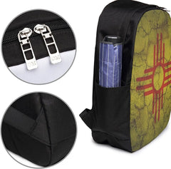 Mexico Flag Backpack Travel Laptop College Book Bag USB Port
