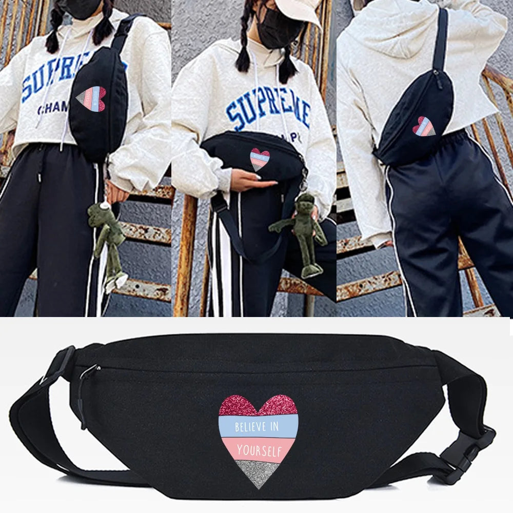 Flamingo Print Waist Bag Chest Pack Crossbody Shoulder Bag