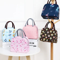 Flamingo Flowers Lunchbox Thermal Insulation Food Lunch Bag