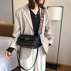 PU Leather Flap Bag Women Shoulder Crossbody Handbag