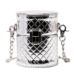 Patent Leather Flap Cylinder Mini Bag Chain Shoulder Messenger Bag