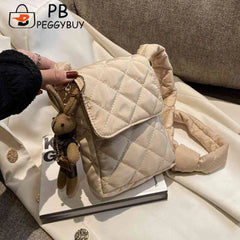 Rabbit Toys Mobile Phone Bag with Rhombic Lattice Ladies Wallet