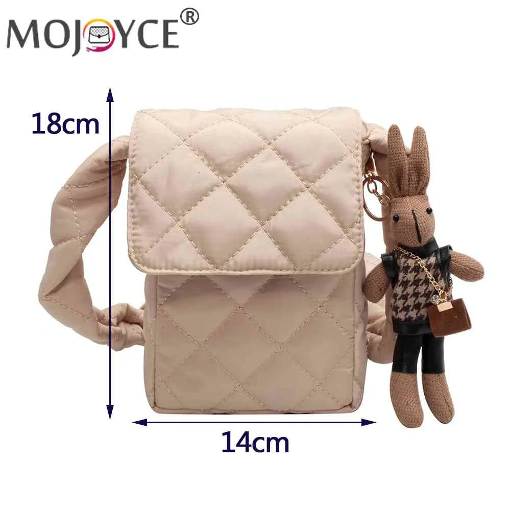 Flap Mobile Phone Bag Rabbit Toys Women Crossbody Bags Soft Portable