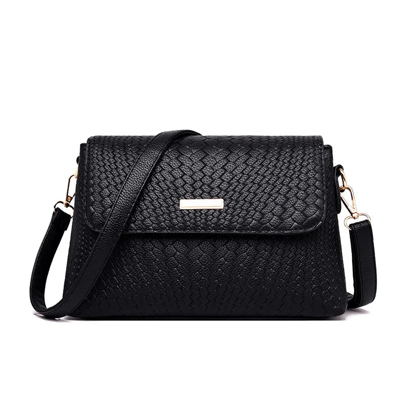 Small Soft Leather Bag Flap Pocket Handbags Shoulder Bags For Ladies