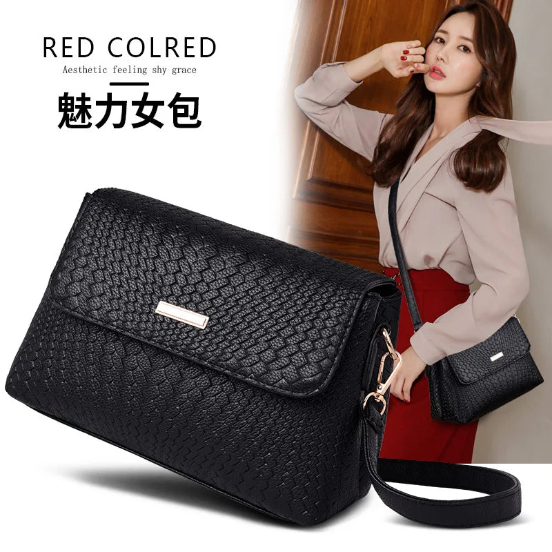 Small Soft Leather Bag Flap Pocket Handbags Shoulder Bags For Ladies