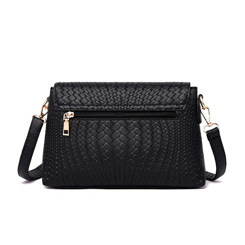 Small Soft Leather Bag Flap Pocket Handbags Shoulder Bags For Ladies