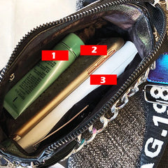 Flash Laser Women Shoulder Bag PU Messenger Crossbody Bucket