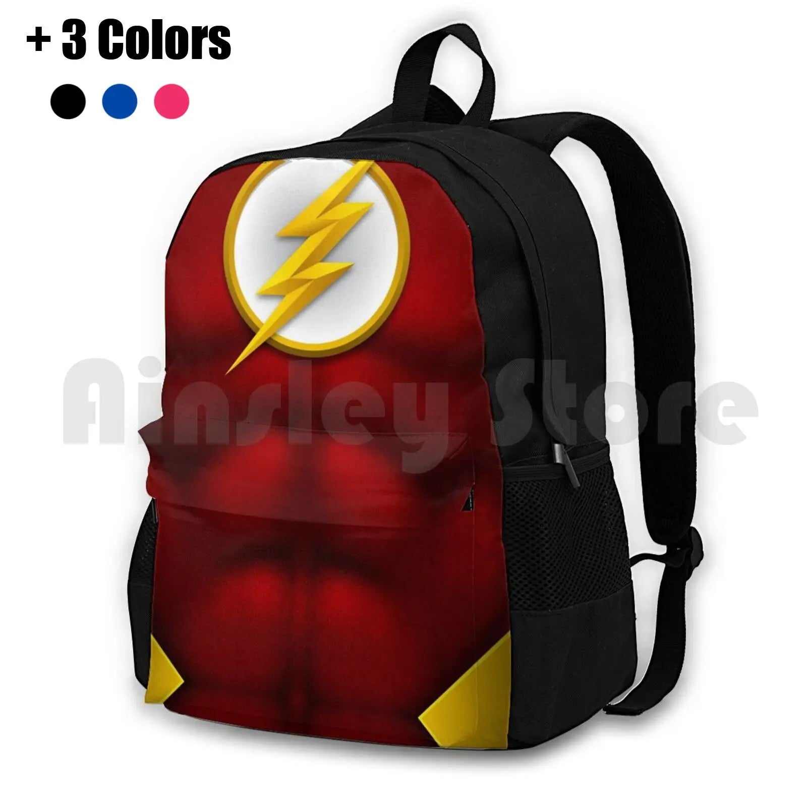 Flash Superhero Art Outdoor Hiking Backpack Sports Bag Red