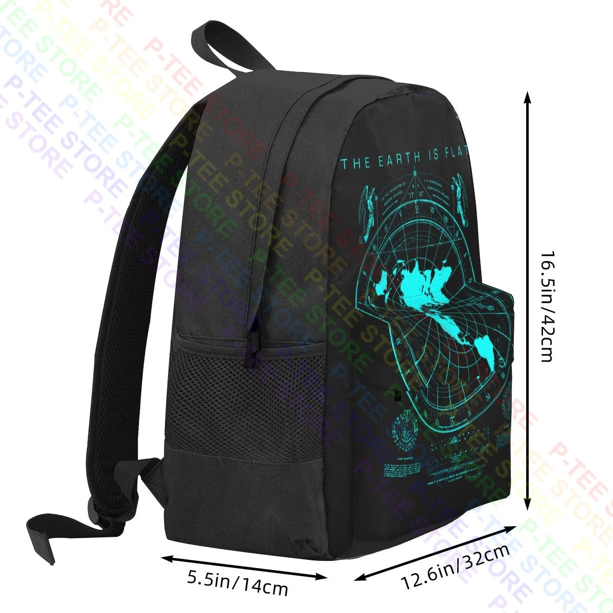 Flat Earth Map Earth Is Flat Firmament Plies World Order Large Capacity Backpack