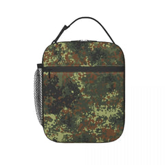 Flecktarn Camo Reusable Lunch Box Leakproof Insulated Cooler Bag