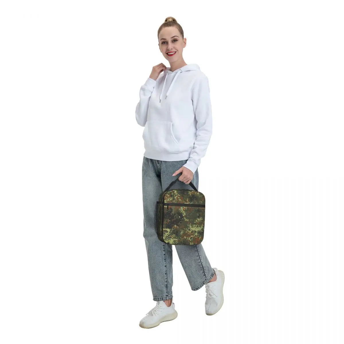 Flecktarn Camo Reusable Lunch Box Leakproof Insulated Cooler Bag