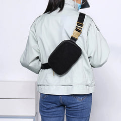 Plush Hip Bag with Zipper Pocket for Women