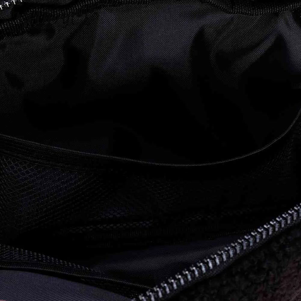 Plush Fleece Hip Bag with Zipper Pocket