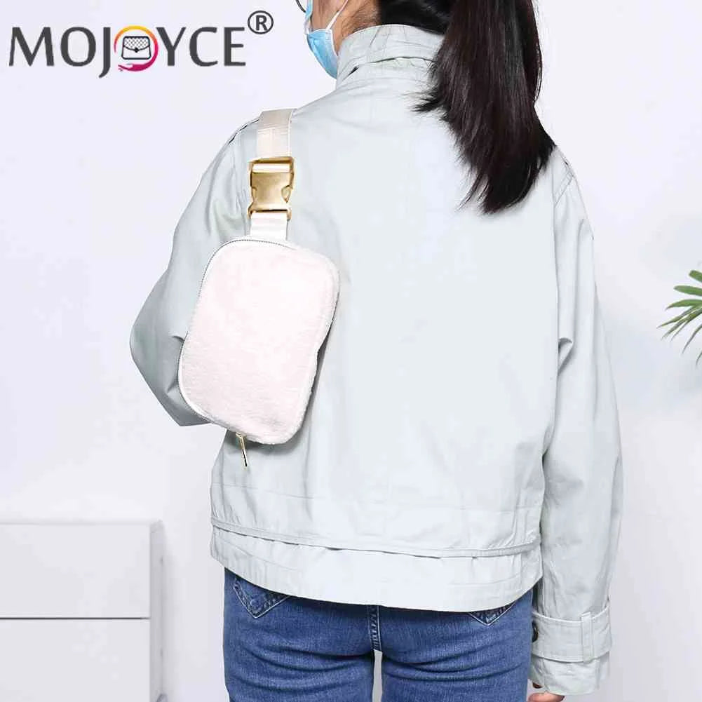 Plush Waist Belt Bag Zipper Pocket Women Bum Bag