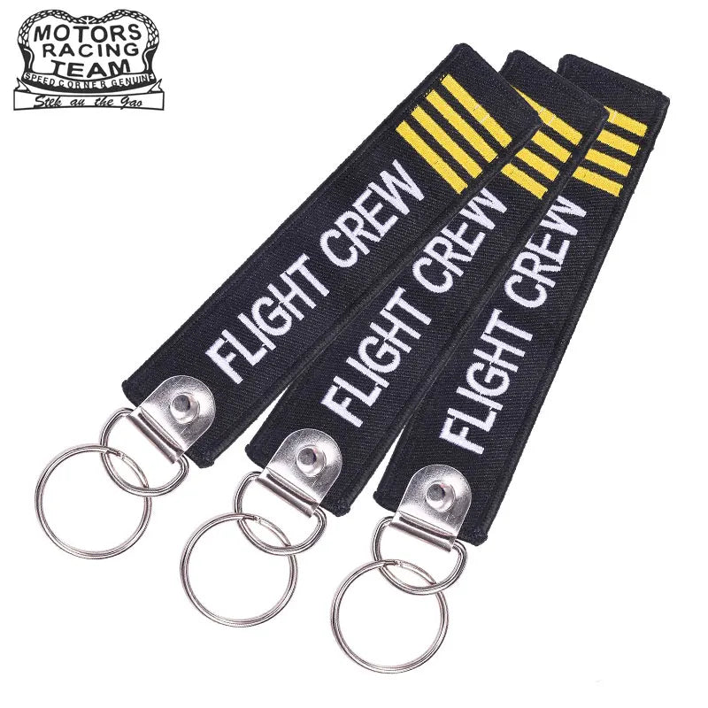 Embroidery Bag tag w/ Keyring Key chain for Travel Luggage Label 3PC/LOT