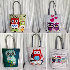 Floral & Owl Print Women's Casual Tote Bag for Daily Use & Shopping