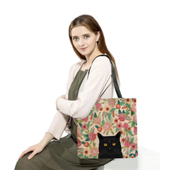 Floral Cat Dog Print Handbag Women Tote Shoulder Bags