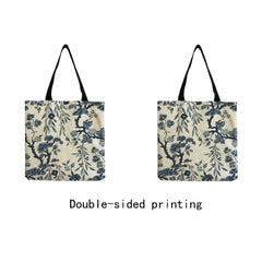 Floral Ceramic Chinoiserie Shoulder Bag High Capacity Tote Bag