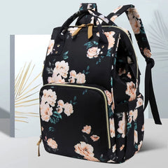 Floral Diaper Bag Backpack Large Baby Bag Multi-functional Travel Back Pack