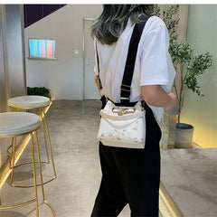 Floral Embroidery Bucket Messenger Bag Ladies One-shoulder Bag