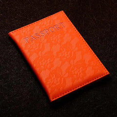 Floral Lace Passport Cover Travel Case Pu Leather Holder
