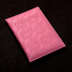 Floral Lace Passport Cover Travel Case Pu Leather Holder