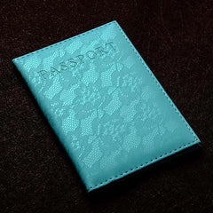 Floral Lace Passport Cover Travel Case Pu Leather Holder