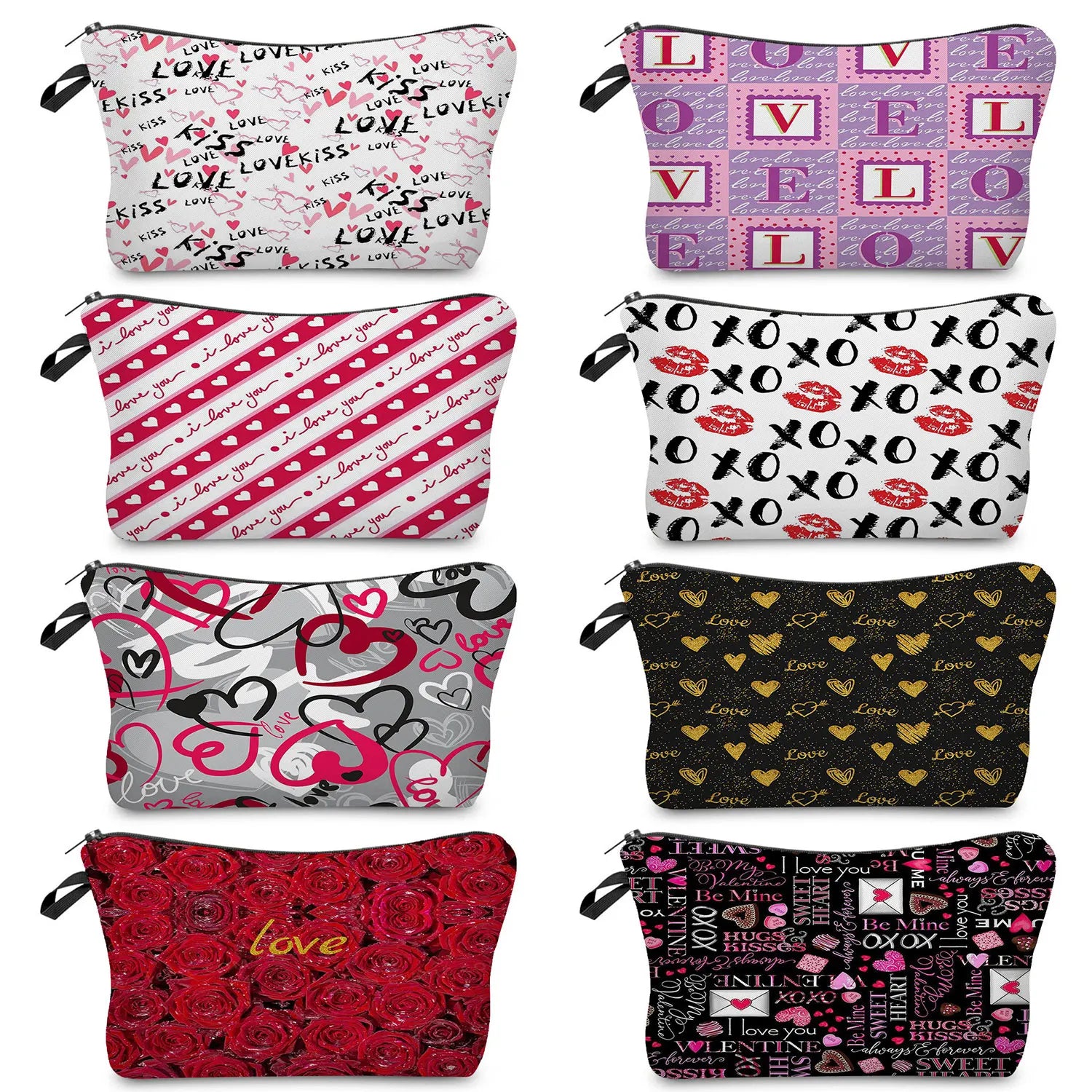 Floral Love Print Toiletry Bag Travel Organizer