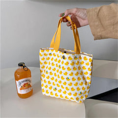 Floral Mini Canvas Shopping Handbags Female Reusable Foldable Tote Bags