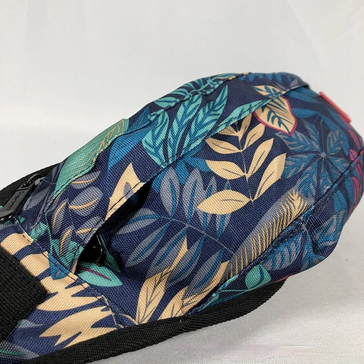 Floral Print Canvas Waist Bag Unisex Men Women Pillow Fanny Waist Packs