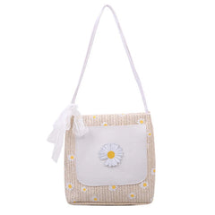 Floral Embroidered Shoulder Bag Women Handbag Lace Bow