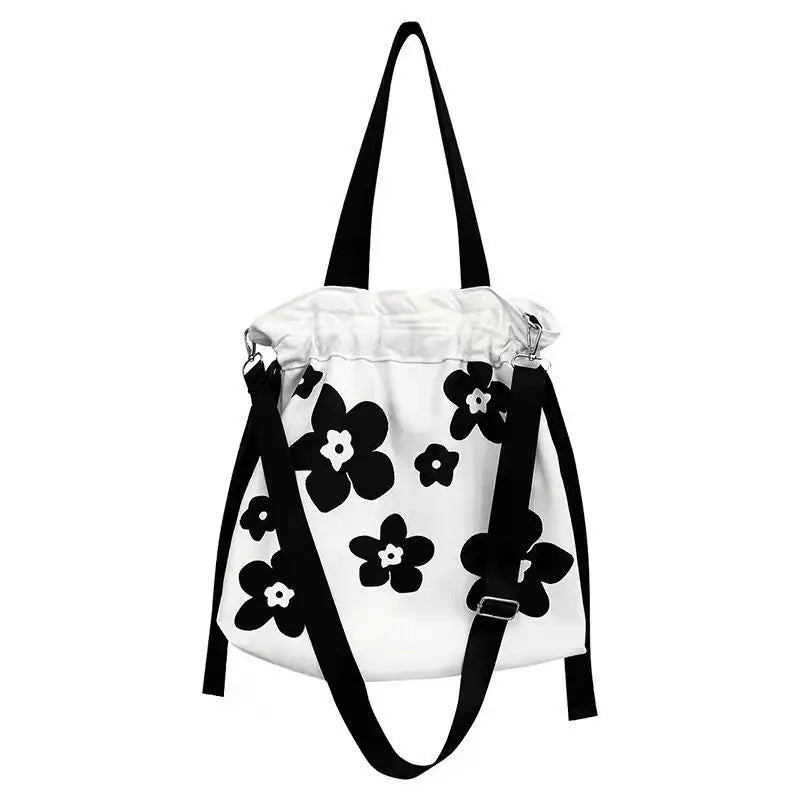 Floral Print Vintage Shoulder Bag Women Cross Body Canvas Totes Bag