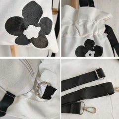 Floral Print Vintage Shoulder Bag Women Cross Body Canvas Totes Bag