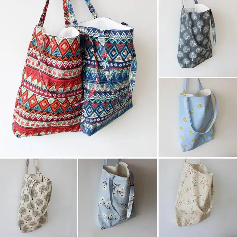 Floral Printed Casual Tote Large Capacity Female Handbags