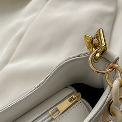 Floral Printed Underarm Bag Chains Shoulder Bag Summer Armpit Handbag
