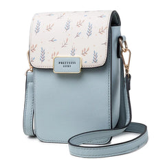 Floral Printed Women Leather Shoulder Bag Casual Crossbody Flap Bags