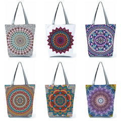 Floral Printed Women Shoulder Bag High Capacity Storage Shopping Bag