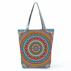 Floral Printed Women Shoulder Bag High Capacity Storage Shopping Bag