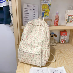 Floral Printing Backpack Waterproof Nylon Rucksack School Bags For Girls