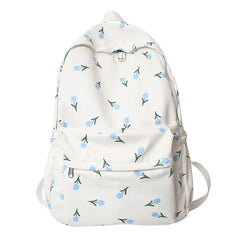 Floral Printing Backpack Waterproof Nylon Rucksack School Bags For Girls