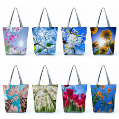 Floral Root Plant Print Women's Handbags Casual Travel Tote High Capacity