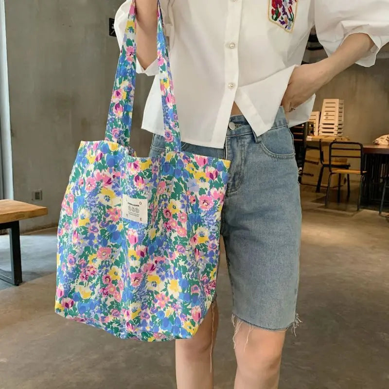 Colorful Floral Shoulder Bag Tote for Women