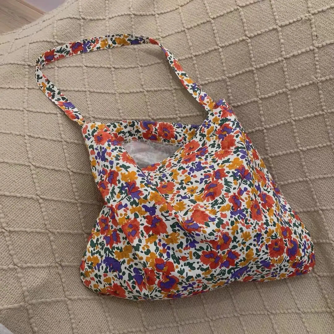 Floral Shoulder Bags Women Large Capacity Eco Friendly Vintage Handbag