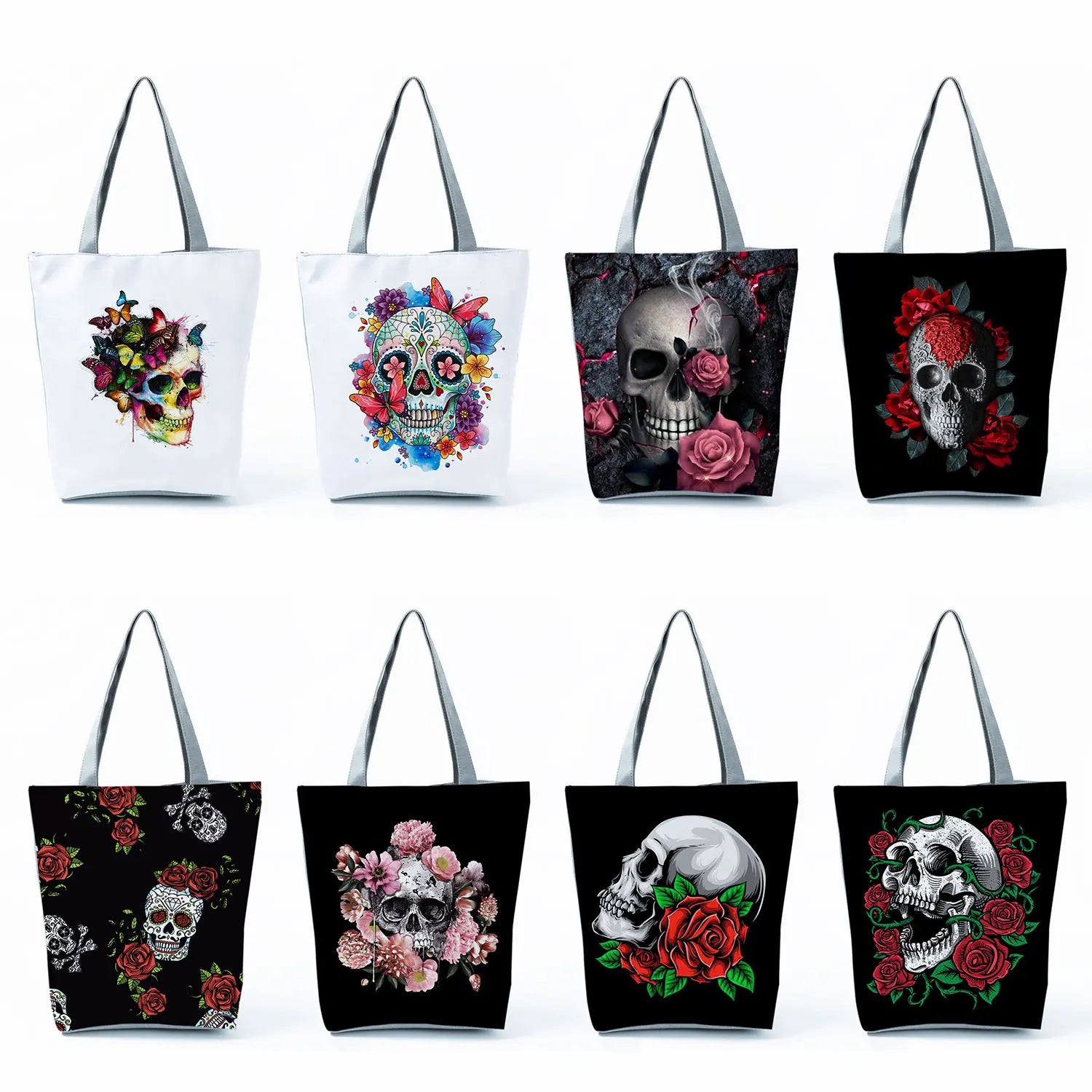 Halloween Skull Print Tote Bag Women's Shoulder Bag
