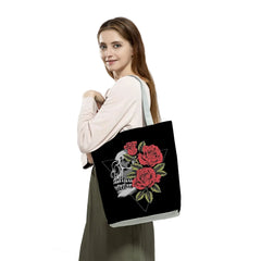 Halloween Skull Print Tote Bag Women's Shoulder Bag